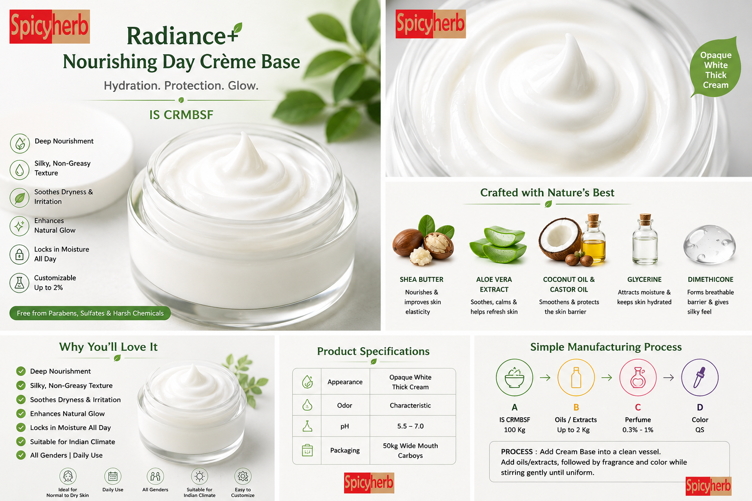 Day cream base sulphate free from Spicyherb