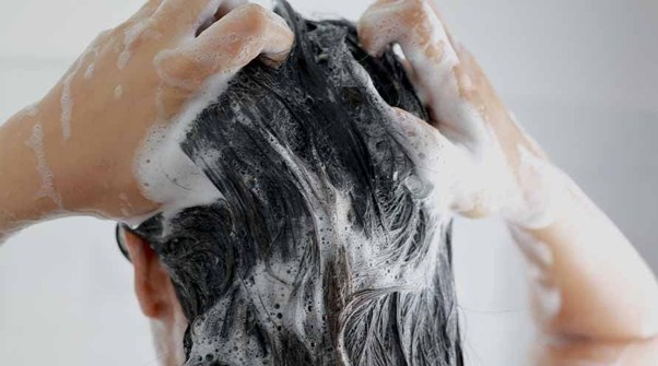 washing hair with shampoo 2